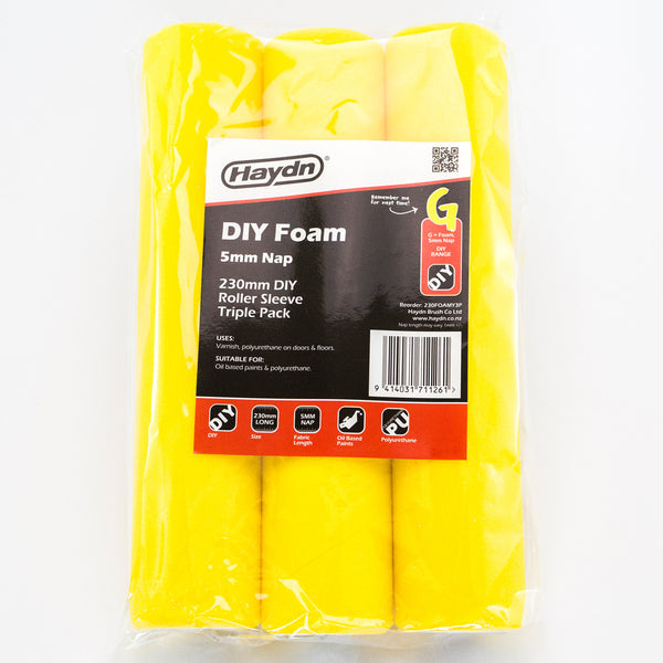 Haydn Paint Roller Sleeve Foam 230mm 5mm Nap 3 pack