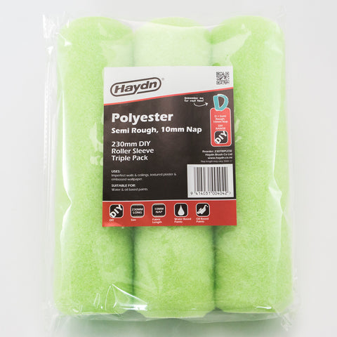 Haydn Paint Roller Sleeve Semi Rough 230mm 10mm Nap 3 Pack