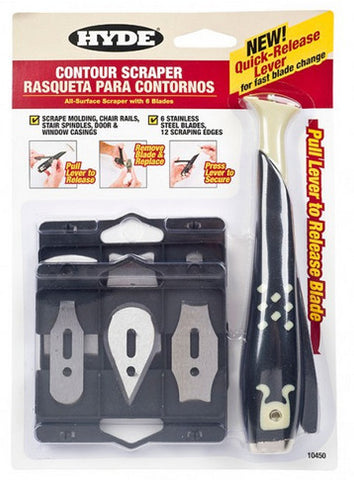 Hyde Contour Scraper with 6 Specialised Blades Heavy Duty
