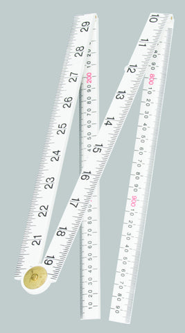 Carpenters Ruler White Nylon Folding Imperial Graduations Fisco