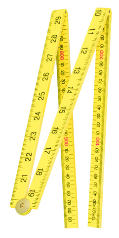 Carpenters Ruler Yellow ABS Folding Imperial Garduations Fisco