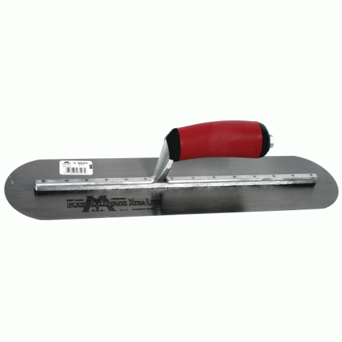 Marshalltown Concrete Finishing Trowel Round Ends 350 x100mm Durasoft Handle