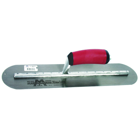 Marshalltown Concrete Finishing Trowel Round Ends 400x100mm Durasoft Handle