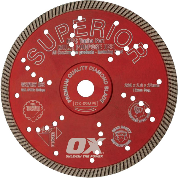 OX Diamond Turbo Blade Multi Purpose Professional 5 Sizes