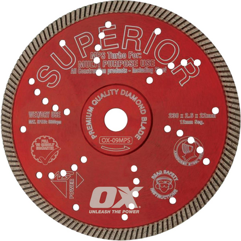 OX Diamond Turbo Blade Multi Purpose Professional 5 Sizes
